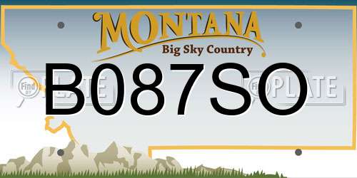 B087SO Montana License Plate