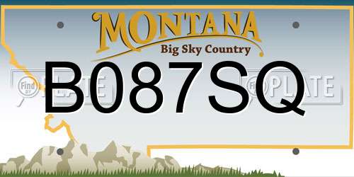 B087SQ Montana License Plate