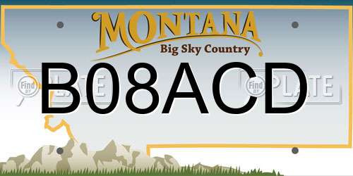 B08ACD Montana License Plate
