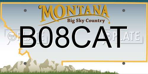 B08CAT Montana License Plate