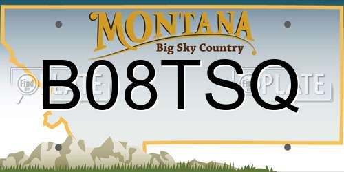 B08TSQ Montana License Plate
