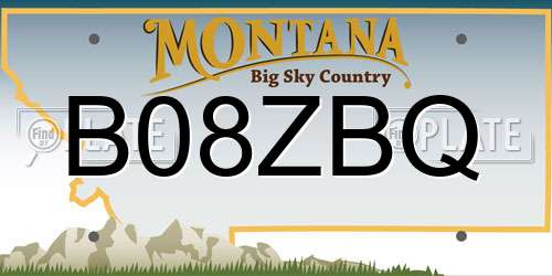 B08ZBQ Montana License Plate
