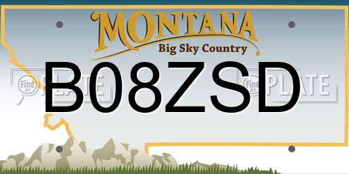 B08ZSD Montana License Plate