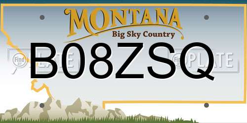 B08ZSQ Montana License Plate