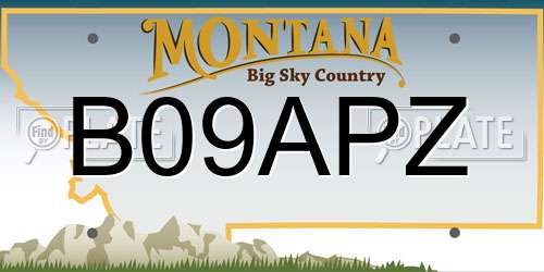 B09APZ Montana License Plate