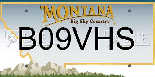 B09VHS Montana License Plate