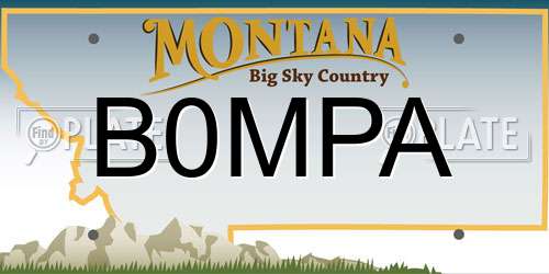B0MPA Montana License Plate