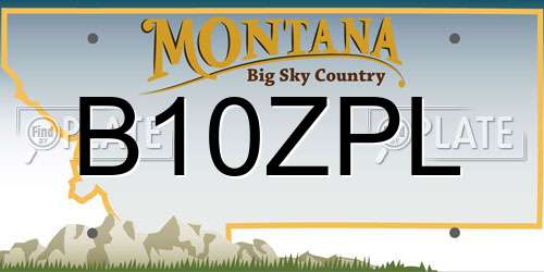 B10ZPL Montana License Plate