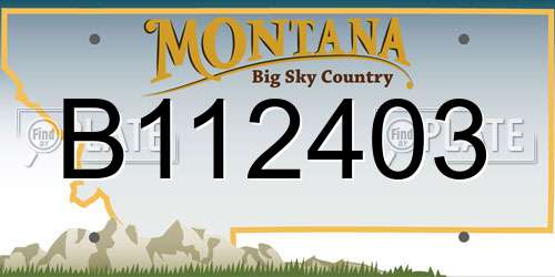 B112403 Montana License Plate