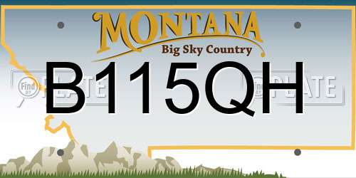 B115QH Montana License Plate