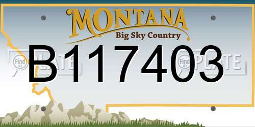 B117403 Montana License Plate