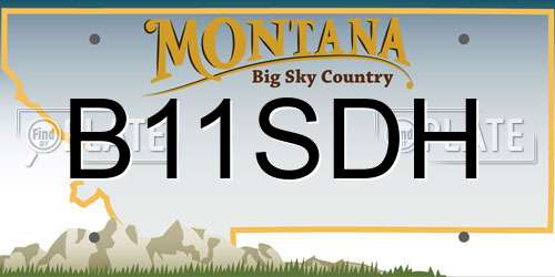 B11SDH Montana License Plate