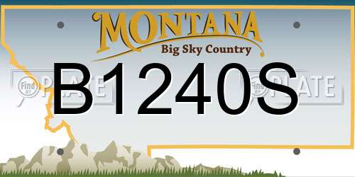 B1240S Montana License Plate