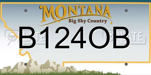 B124OB Montana License Plate