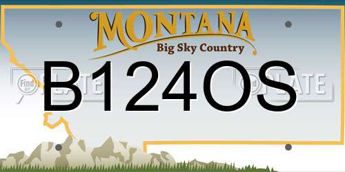 B124OS Montana License Plate