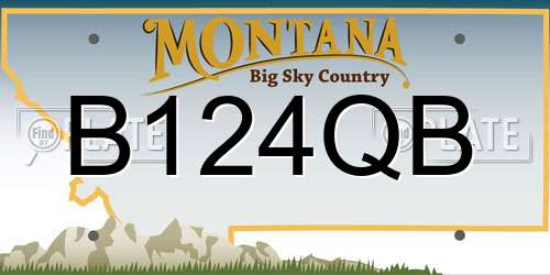 B124QB Montana License Plate