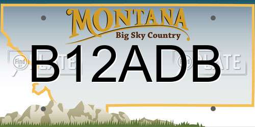 B12ADB Montana License Plate