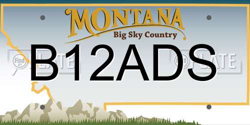 B12ADS Montana License Plate