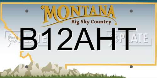 B12AHT Montana License Plate
