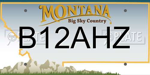 B12AHZ Montana License Plate