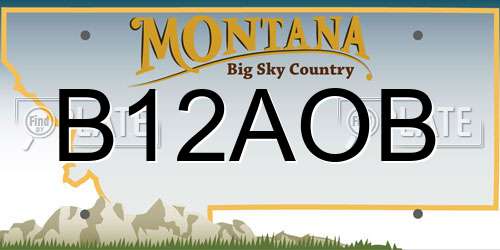 B12AOB Montana License Plate