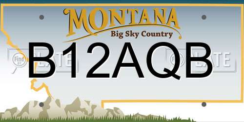 B12AQB Montana License Plate