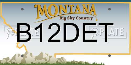 B12DET Montana License Plate