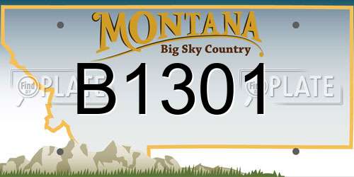 B1301 Montana License Plate