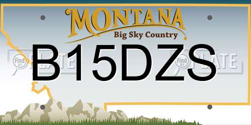 B15DZS Montana License Plate