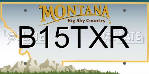 B15TXR Montana License Plate