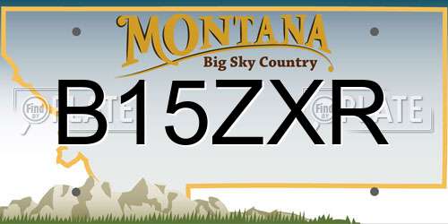 B15ZXR Montana License Plate