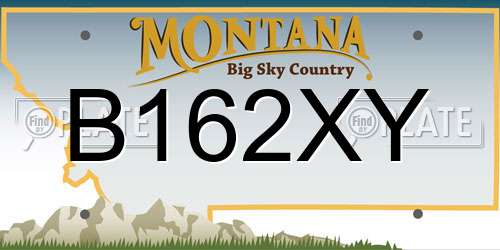 B162XY Montana License Plate