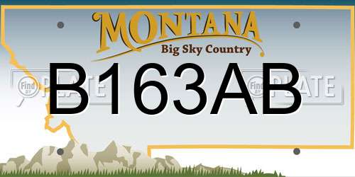 B163AB Montana License Plate