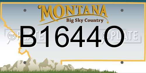 B1644O Montana License Plate