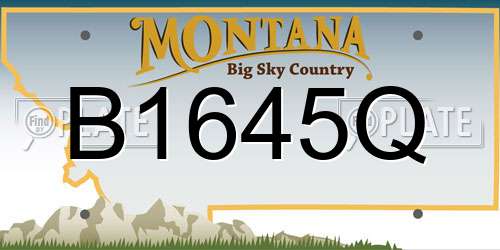 B1645Q Montana License Plate