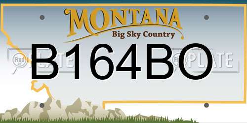 B164BO Montana License Plate