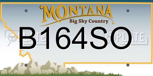 B164SO Montana License Plate