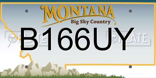 B166UY Montana License Plate