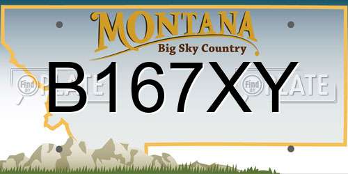 B167XY Montana License Plate