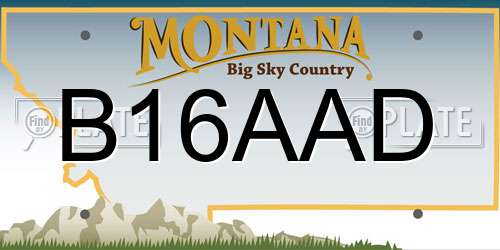 B16AAD Montana License Plate