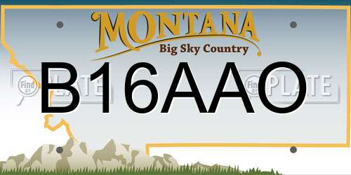 B16AAO Montana License Plate