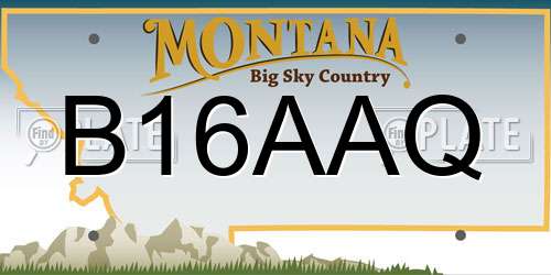 B16AAQ Montana License Plate