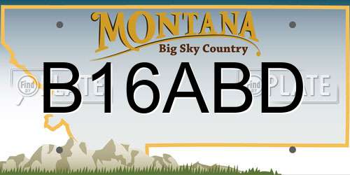 B16ABD Montana License Plate