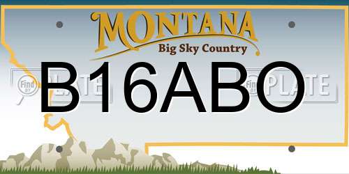 B16ABO Montana License Plate