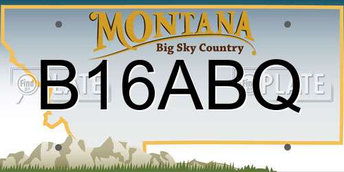 B16ABQ Montana License Plate