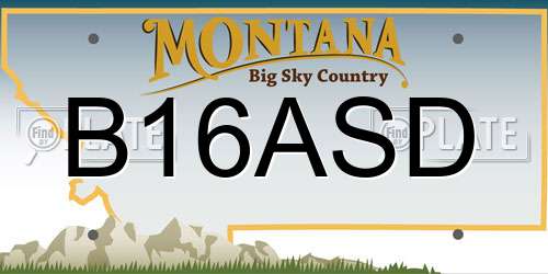 B16ASD Montana License Plate