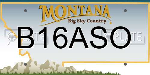 B16ASO Montana License Plate