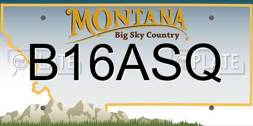 B16ASQ Montana License Plate