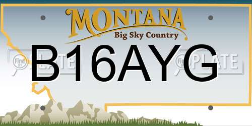 B16AYG Montana License Plate