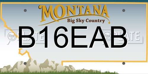 B16EAB Montana License Plate